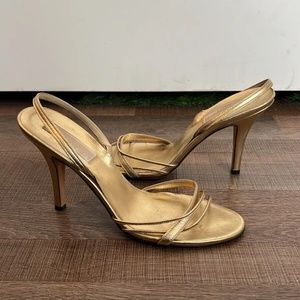 Michael Kors Gold Metallic Sandal Slingback Heels size 8